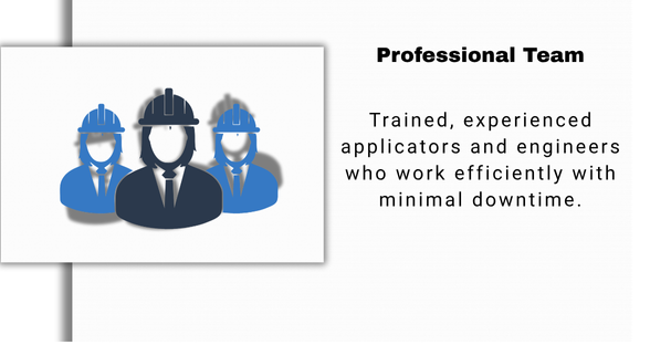 Professional flooring engineer and applicators team