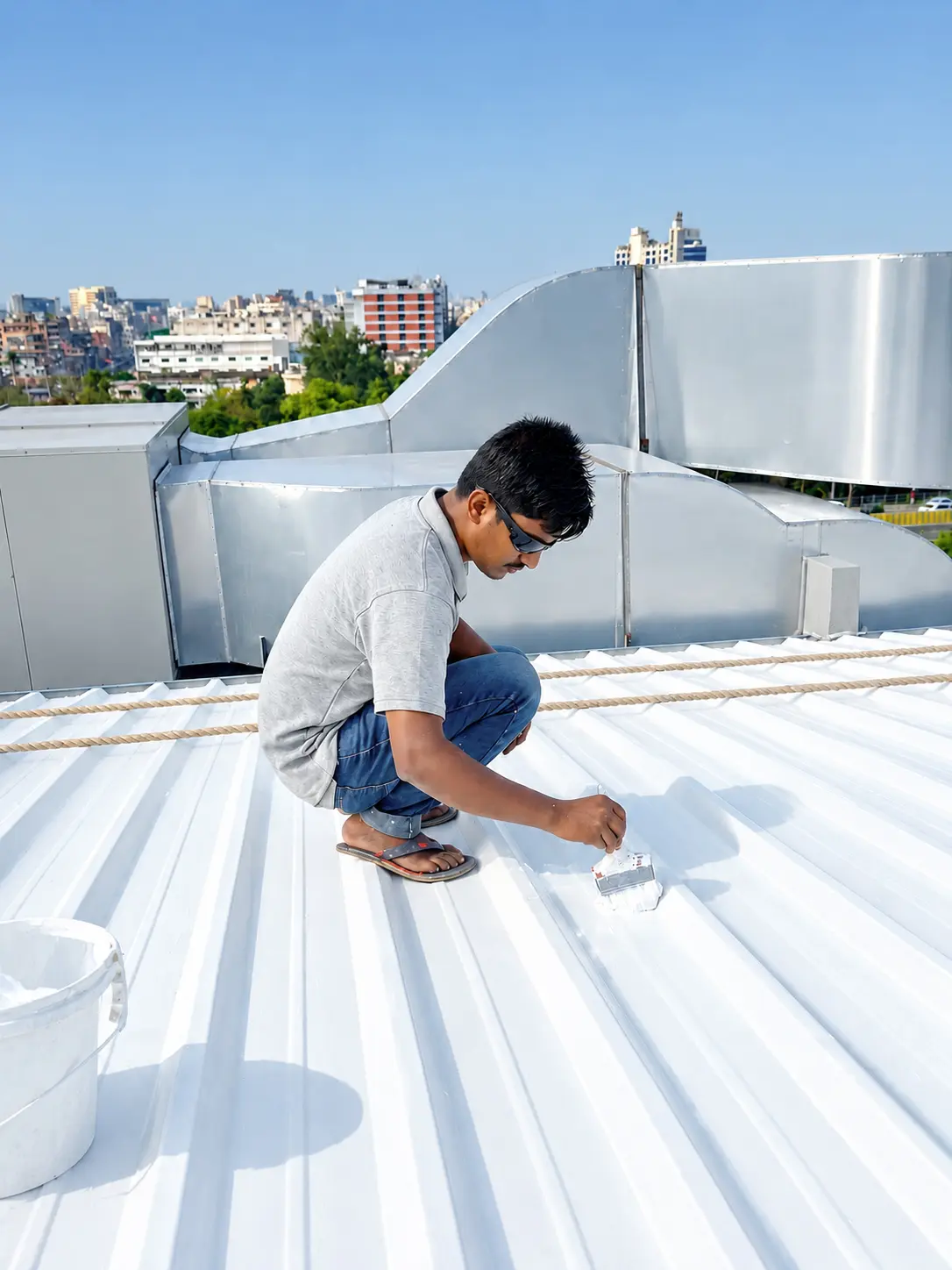Profile sheet roof waterproofing